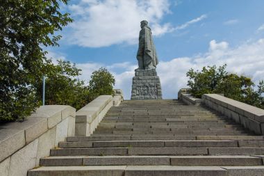Plovdiv, Bulgaristan 11 Haziran 2017: Anıt Alyosha Filibe şehir olarak bilinen Sovyet ordusunun