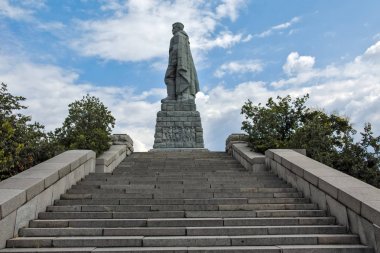 Plovdiv, Bulgaristan 11 Haziran 2017: Anıt Alyosha Filibe şehir olarak bilinen Sovyet ordusunun