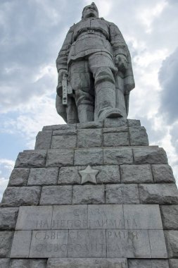 Plovdiv, Bulgaristan 11 Haziran 2017: Anıt Alyosha Filibe şehir olarak bilinen Sovyet ordusunun