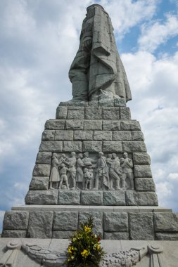 Plovdiv, Bulgaristan 11 Haziran 2017: Anıt Alyosha Filibe şehir olarak bilinen Sovyet ordusunun