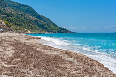 Katisma Beach, Lefkada, İyonya Adaları muhteşem deniz manzarası