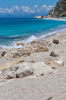 Katisma Beach, Lefkada, İyonya Adaları muhteşem deniz manzarası