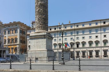 Rome, İtalya - 23 Haziran 2017: Marcus Aurelius Roma sütununda görünümünü şaşırtıcı