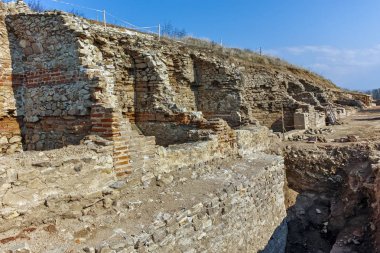 Antik kentin Heraclea Sintica - Makedonya, Bulgaristan Philip II tarafından inşa kalıntıları
