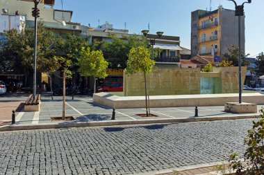 Dedeağaç, Yunanistan - 23 Eylül 2017: Dedeağaç şehri, Doğu Makedonya ve Trakya tipik sokakta