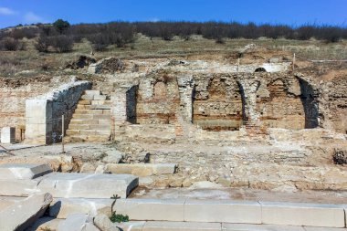 Antik kentin Heraclea Sintica - Makedonya, Bulgaristan Philip II tarafından inşa kalıntıları