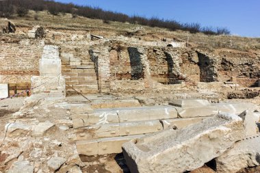 Antik kentin Heraclea Sintica - Makedonya, Bulgaristan Philip II tarafından inşa kalıntıları