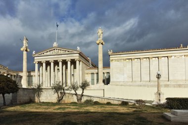 Şaşırtıcı görünümü Atina Akademisi, Attica, Yunanistan