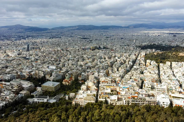 Atemberaubendes Panorama Der Stadt Athens Vom Lycabettus Hügel Attika Griechenland — Stockfoto
