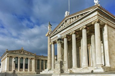 Atina, Yunanistan - 20 Ocak 2017: Panoramik Atina Akademisi, Attica, Yunanistan