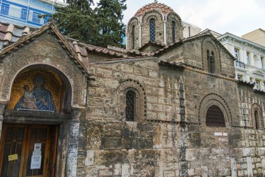 Atina, Yunanistan - 20 Ocak 2017: Kilise, Panaghia Kapnikarea Atina, Attica, Yunanistan