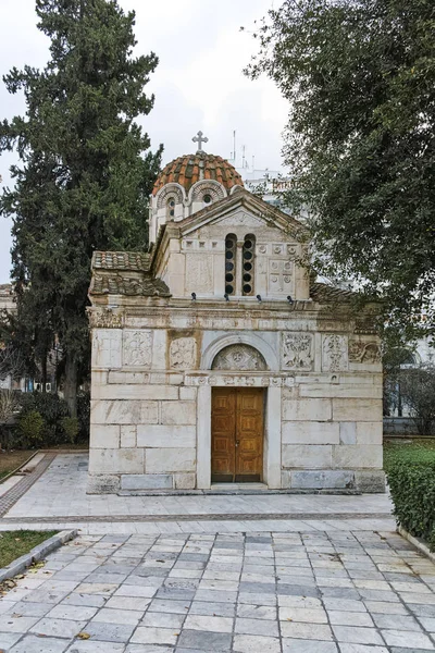 Aten Grekland Januari 2017 Fantastisk Utsikt Över Agios Eleftherios Kyrkan — Stockfoto