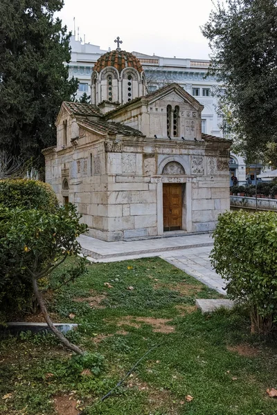 Aten Grekland Januari 2017 Fantastisk Utsikt Över Agios Eleftherios Kyrkan — Stockfoto