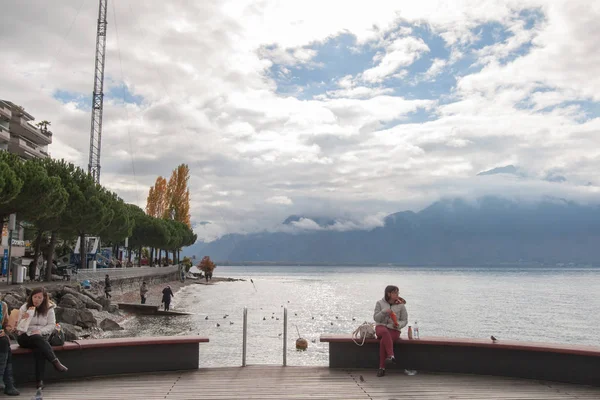 Montreux Svájc Október 2015 Őszi Panoramic View Montreux Genfi Canton — Stock Fotó