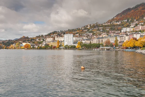 Montreux Suíça Outubro 2015 Vista Panorâmica Outono Montreux Lago Genebra — Fotografia de Stock