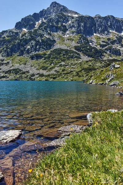 Lanskap Dengan Puncak Dzhangal Dan Danau Popovo Pirin Mountain Bulgaria — Stok Foto