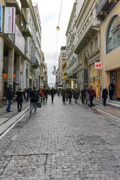Athens Griekenland Januari 2017 Typisch Straat Buurt Van Monastiraki Plein — Stockfoto