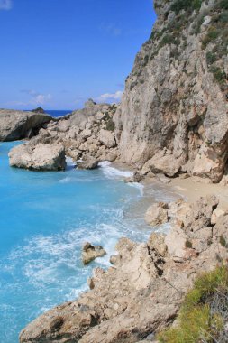 Kathisma beach, Lefkada, Ionian Islands, Yunanistan mavi sularına