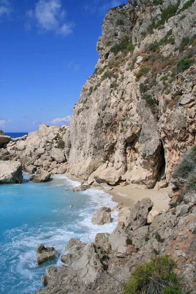 Modré Vody Kathisma Beach Lefkada Jónské Ostrovy Řecko — Stock fotografie