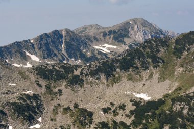 Panorama Vihren tepe bölgesinden Pirin Dağı, Bulgaristan
