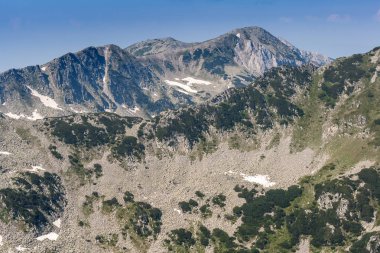 Panorama Vihren tepe bölgesinden Pirin Dağı, Bulgaristan