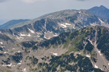 Panorama Vihren tepe bölgesinden Pirin Dağı, Bulgaristan