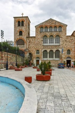 Thessaloniki, Yunanistan - 30 Eylül 2017: Antik Bizans Kilisesi, Aziz Demetrius Selanik şehir, orta Makedonya, Yunanistan ortasına