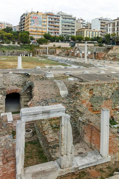 Thessaloniki Yunanistan Eylül 2017 Ruins Roma Forumda Merkezi Şehir Selanik — Stok fotoğraf