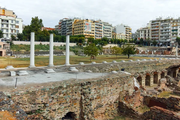 Thessaloniki Grekland September 2017 Ruinerna Romerska Forum Centrera Staden Thessaloniki — Stockfoto