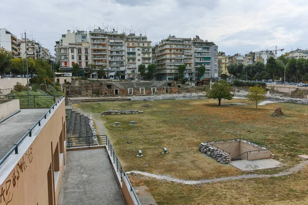 Thessaloniki Yunanistan Eylül 2017 Ruins Roma Forumda Merkezi Şehir Selanik — Stok fotoğraf