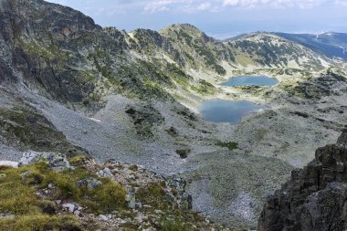 Musalenski göller Musala tepe, Rila Dağı, Bulgaristan üzerinden panoramik manzaralı