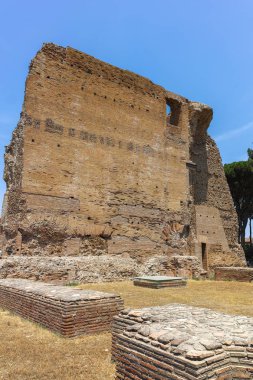 Rome, İtalya - 24 Haziran 2017: Panoramik harabelerini Palatine Tepesi City Roma, İtalya