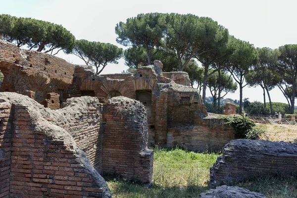 Rzym Włochy Czerwca 2017 Panoramiczny Widok Ruin Palatine Hill Mieście — Zdjęcie stockowe