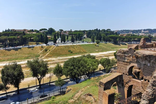 Roma Itália Junho 2017 Vista Panorâmica Das Ruínas Monte Palatino — Fotografia de Stock