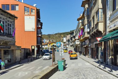 Veliko Tarnovo, Bulgaristan - 11 Nisan 2017: Eski şehir, şehir Veliko Tarnovo, Bulgaristan evler