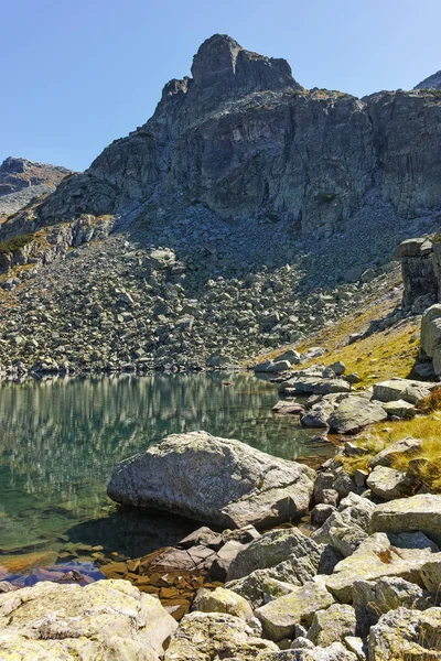 Incredibile Paesaggio Estivo Con Lago Montagna Montagna Rila Bulgaria — Foto Stock