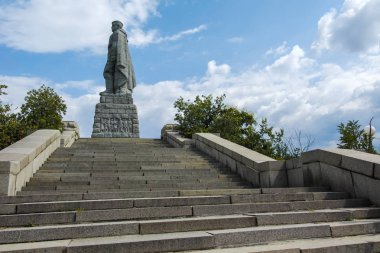 Plovdiv, Bulgaristan 11 Haziran 2017: Anıt Alyosha yılında Plovdiv, Bulgaristan şehrin olarak bilinen Sovyet ordusunun