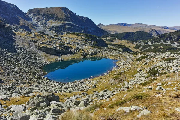 Incredibile Paesaggio Estivo Con Lago Montagna Montagna Rila Bulgaria — Foto Stock