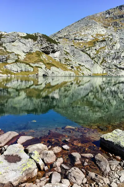 Paisagem Incrível Lago Assustador Montanha Rila Bulgária — Fotografia de Stock
