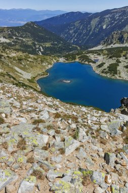 Tevno vasilashko Gölü, Pirin Dağı, Bulgaristan ile muhteşem manzara