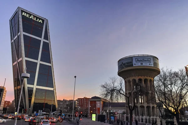 Madrid España Enero 2018 Vista Del Amanecer Gate Europe Kio — Foto de Stock