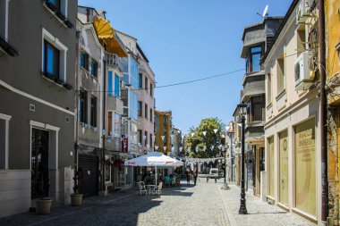 Plovdiv, Bulgaristan - 10 Haziran 2017: Street bölgesinde Kapana, şehir Plovdiv, Bulgaristan 