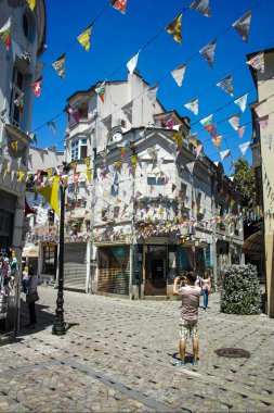 Plovdiv, Bulgaristan - 10 Haziran 2017: Street bölgesinde Kapana, şehir Plovdiv, Bulgaristan 