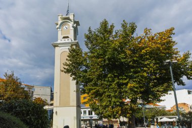 Xanthi, Yunanistan - 23 Eylül 2017: Orta meydanda İskeçe şehri, Doğu Makedonya ve Trakya, Yunanistan