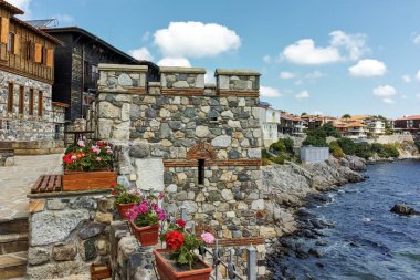 Sozopol, Bulgaristan - 16 Temmuz 2016: Antik kalıntılar eski şehir, Sozopol, Burgaz bölge, Bulgaristan