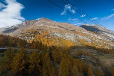 Sonbahar görünümü Zermatt Resort, Canton Valais, İsviçre'nin şaşırtıcı