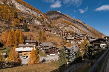 Sonbahar görünümü Zermatt Resort, Canton Valais, İsviçre'nin şaşırtıcı