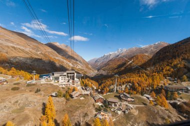 Sonbahar görünümü Zermatt Resort, Canton Valais, İsviçre'nin şaşırtıcı