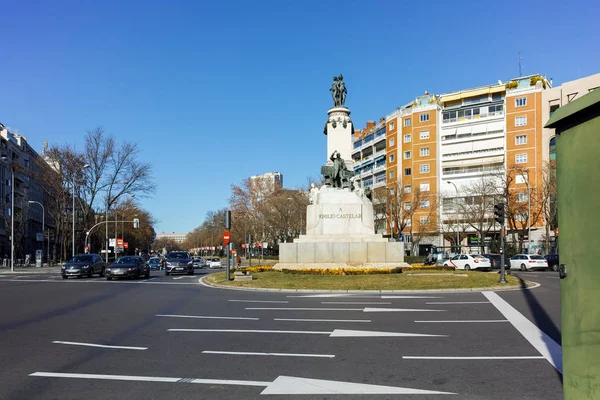 Мадрид Испания Января 2018 Года Памятник Эмилио Кастелару Улице Paseo — стоковое фото