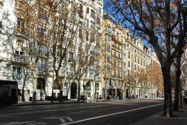 Madrid Spanien Januar 2018 Typisches Gebäude Und Straße Der Stadt — Stockfoto